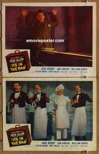 h168 IT'S IN THE BAG 2 movie lobby cards '45 Fred Allen, Don Ameche