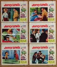 h934 IT'S ONLY MONEY 6 movie lobby cards '62 Jerry Lewis, O'Brien