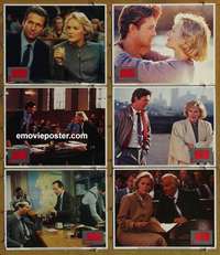 h935 JAGGED EDGE 6 movie lobby cards '85 Glenn Close, Jeff Bridges