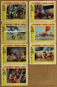 j112 JOURNEY TO THE CENTER OF THE EARTH 7 movie lobby cards '59 Verne