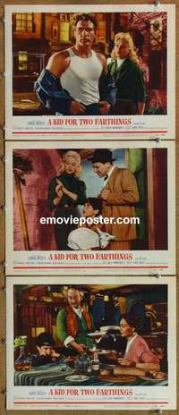 h466 KID FOR TWO FARTHINGS 3 movie lobby cards '56 sexy Diana Dors!