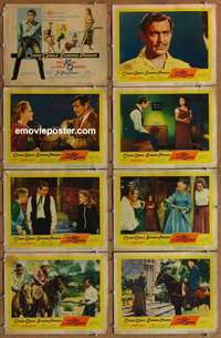 j293 KING & 4 QUEENS 8 movie lobby cards '57 Clark Gable, Eleanor Parker