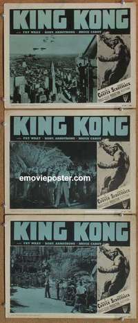 h467 KING KONG 3 movie lobby cards R52 Fay Wray, Armstrong
