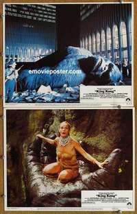h181 KING KONG 2 movie lobby cards '76 BIG Ape, Jessica Lange
