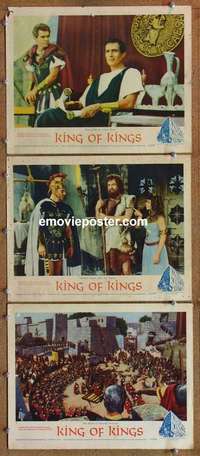 h468 KING OF KINGS 3 movie lobby cards '61 Nicholas Ray epic!
