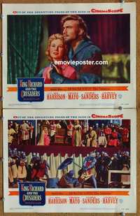 h182 KING RICHARD & THE CRUSADERS 2 movie lobby cards '54 Rex Harrison