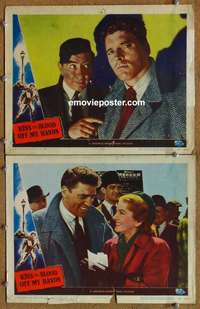 h185 KISS THE BLOOD OFF MY HANDS 2 movie lobby cards '48 Lancaster