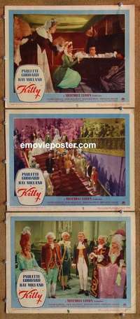 h470 KITTY 3 movie lobby cards '45 Paulette Goddard, Ray Milland