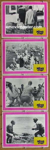 h645 KONA COAST 4 movie lobby cards '68 Boone, Miles, Hawaiian surf!