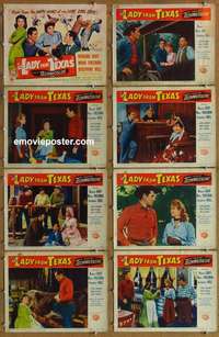j295 LADY FROM TEXAS 8 movie lobby cards '51 Howard Duff, Freeman
