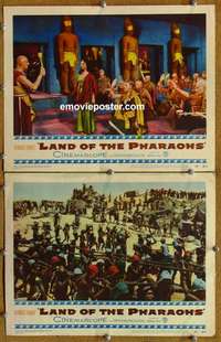 h188 LAND OF THE PHARAOHS 2 movie lobby cards '55 Joan Collins, Hawkins