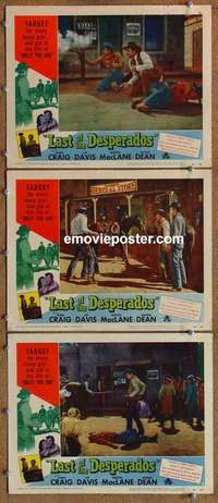 h475 LAST OF THE DESPERADOS 3 movie lobby cards '56 Sam Newfield