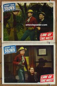 h191 LAW OF THE WEST 2 movie lobby cards '49 Johnny Mack Brown