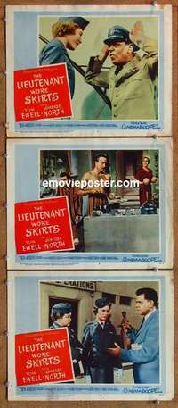 h476 LIEUTENANT WORE SKIRTS 3 movie lobby cards '56 Sheree North