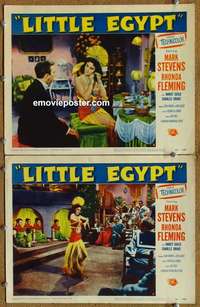 h195 LITTLE EGYPT 2 movie lobby cards '51 super sexy Rhonda Fleming!