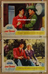 h197 LONE PRAIRIE 2 movie lobby cards '42 Russell Hayden