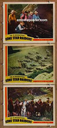 h482 LONE STAR RAIDERS 3 movie lobby cards '40 Three Mesquiteers!