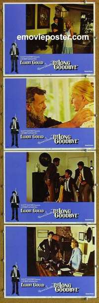 h649 LONG GOODBYE 4 movie lobby cards '73 Elliott Gould, film noir