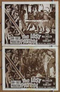 h201 LOST PATROL 2 movie lobby cards R49 Boris Karloff, McLaglen