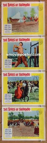 h652 LOVES OF SALAMMBO 4 movie lobby cards '62 Purdom as Narr Havas