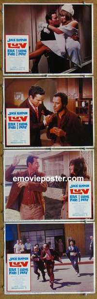 h653 LUV 4 movie lobby cards '67 Jack Lemmon, Peter Falk, Elaine May