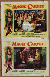 h210 MAGIC CARPET 2 movie lobby cards '51 Lucille Ball, John Agar