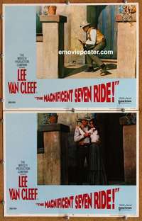 h211 MAGNIFICENT SEVEN RIDE 2 movie lobby cards '72 Lee Van Cleef
