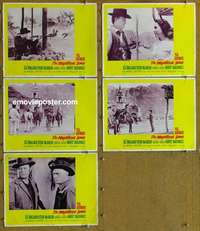h811 MAGNIFICENT SEVEN 5 movie lobby cards R60s Yul Brynner, McQueen