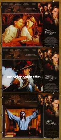 h489 MAN IN THE IRON MASK 3 movie lobby cards '98 Leonardo DiCaprio