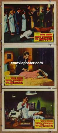 h490 MAN WHO TURNED TO STONE 3 movie lobby cards '57 Victor Jory