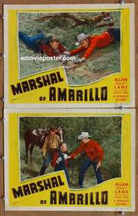 h214 MARSHAL OF AMARILLO 2 movie lobby cards '48 Rocky Lane, Texas!