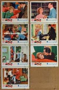 j131 MARY MARY 7 movie lobby cards '63 Debbie Reynolds, Michael Rennie