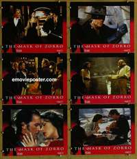 h951 MASK OF ZORRO 6 movie lobby cards '98 Banderas, Zeta-Jones, Hopkins
