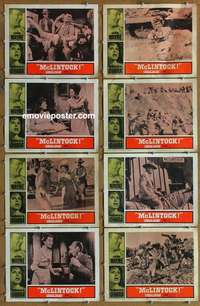 j305 McLINTOCK 8 movie lobby cards '63 John Wayne, Maureen O'Hara