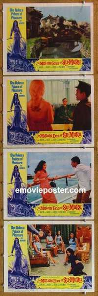 h658 MILLION EYES OF SU-MURU 4 movie lobby cards '67 Frankie Avalon