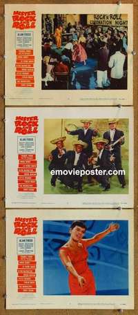 h492 MISTER ROCK & ROLL 3 movie lobby cards '57 Alan Freed, Graziano