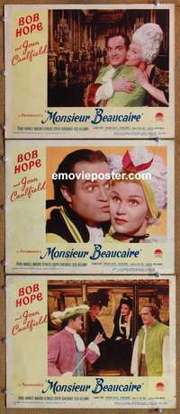 h494 MONSIEUR BEAUCAIRE 3 movie lobby cards '46 Bob Hope, Caulfield