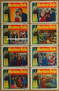 j308 MONTANA BELLE 8 movie lobby cards '52 Jane Russell, George Brent