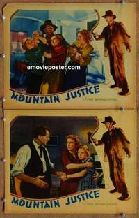 h221 MOUNTAIN JUSTICE 2 movie lobby cards '37 bad hillbillies!