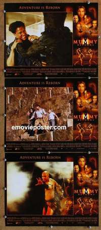 h495 MUMMY RETURNS 3 movie lobby cards '01 Brendan Fraser, Weisz