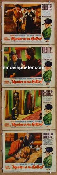 h659 MURDER AT THE GALLOP 4 movie lobby cards '63 Margaret Rutherford