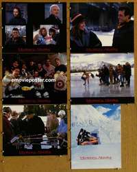 h957 MYSTERY ALASKA 6 movie lobby cards '99 Russell Crowe, hockey!