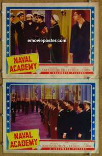 h228 NAVAL ACADEMY 2 movie lobby cards '41 Freddie Bartholomew, Lydon