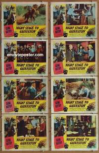 j314 NIGHT STAGE TO GALVESTON 8 movie lobby cards '52 Gene Autry