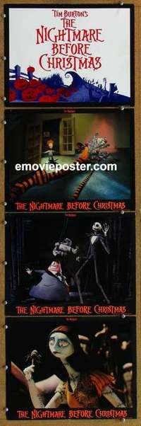 h664 NIGHTMARE BEFORE CHRISTMAS 4 movie lobby cards '93 Tim Burton