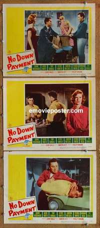 h498 NO DOWN PAYMENT 3 movie lobby cards '57 Woodward, suburban sex!