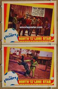 h232 NORTH FROM THE LONE STAR 2 movie lobby cards '41 Wild Bill Elliott