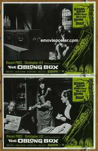 h233 OBLONG BOX 2 movie lobby cards '69 Vincent Price, Christopher Lee