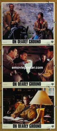h500 ON DEADLY GROUND 3 movie lobby cards '95 Steven Seagal, Caine