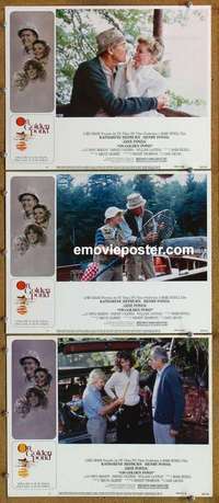 h501 ON GOLDEN POND 3 movie lobby cards '81 Hepburn, Henry Fonda